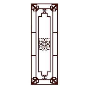 Chinese Privacy Frosted Glass Window Film Imitation Redwood Lattice Window Film No Glue Sliding Door Static Film; 15x39 inch