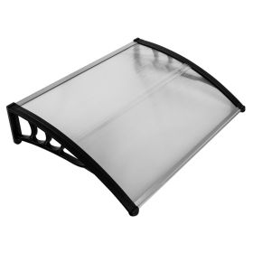 HT-100 x 80 Household Application Door & Window Rain Cover Eaves Canopy White & Black Bracket