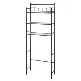 3-Shelf over the Toilet Steel Wall Mount Storage Shelf Unit, Black, Holds up to 30 lb Capacity