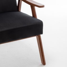 Mid-Century Modern Chair, Living Room Chair with Solid Wood Frame, Accent Chair Extra-Thick Backrest, Wingback Chair for Bedroom, Reading Room