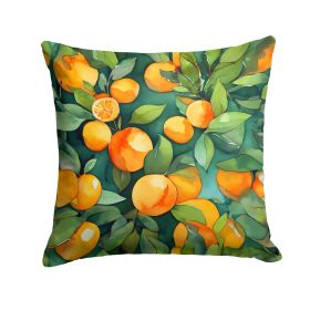 Florida Orange Blossom in Watercolor Throw Pillow Machine Washable, Indoor Outdoor Decorative Pillow for Couch, Bed or Patio, 14Hx14W
