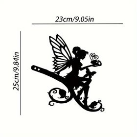 1pc Angel On Branch Steel Silhouette Metal Art Fairy Silhouette Ornament Wall Art Home Garden Yard Patio Outdoor Statue Stake Decoration Perfect (Model: A50)