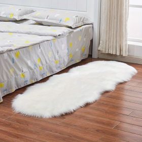 1pc, Wool Carpet Long Fur Carpet Indoor Bedroom Floor Mat 23.62*70.87inch Ripped Shape Acrylic 80% Polyester 20% Suede Fleece Bottom Long Fur Car (Color: White, size: 23.62*70.87inch)